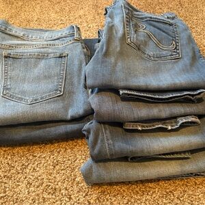 6 Pair Various Brand Jeans- Gap, Old Navy, Rock & Republic, Sz 8 (two capris)